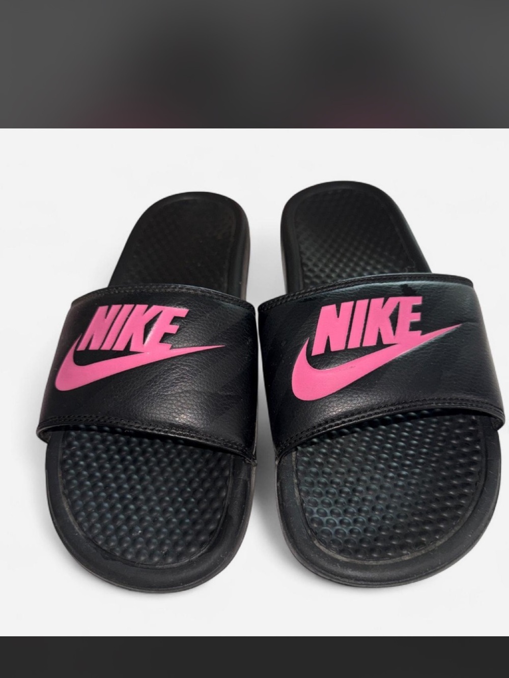 Nike Benassi JDI black + pink slides